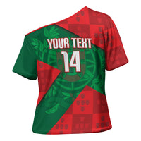 Custom Portugal Rugby 2026 Cross Shoulder Shirt Os Lobos Wolf Mascot