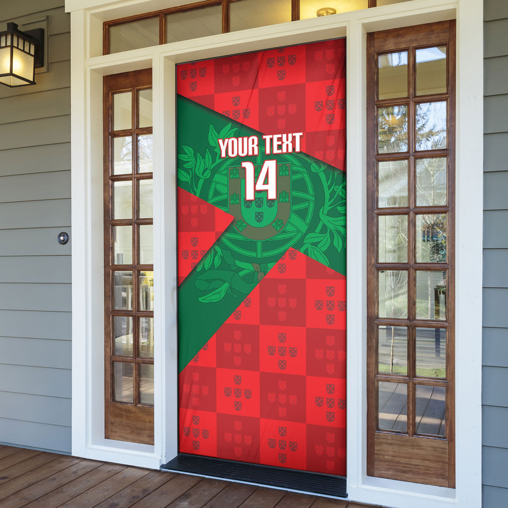 Custom Portugal Rugby 2026 Door Cover Os Lobos Wolf Mascot