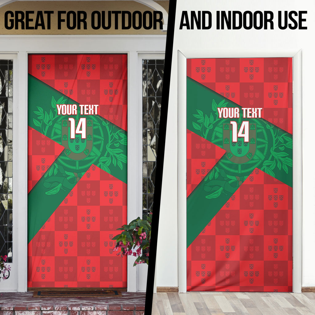 Custom Portugal Rugby 2026 Door Cover Os Lobos Wolf Mascot