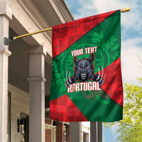 Custom Portugal Rugby 2026 Garden Flag Os Lobos Wolf Mascot