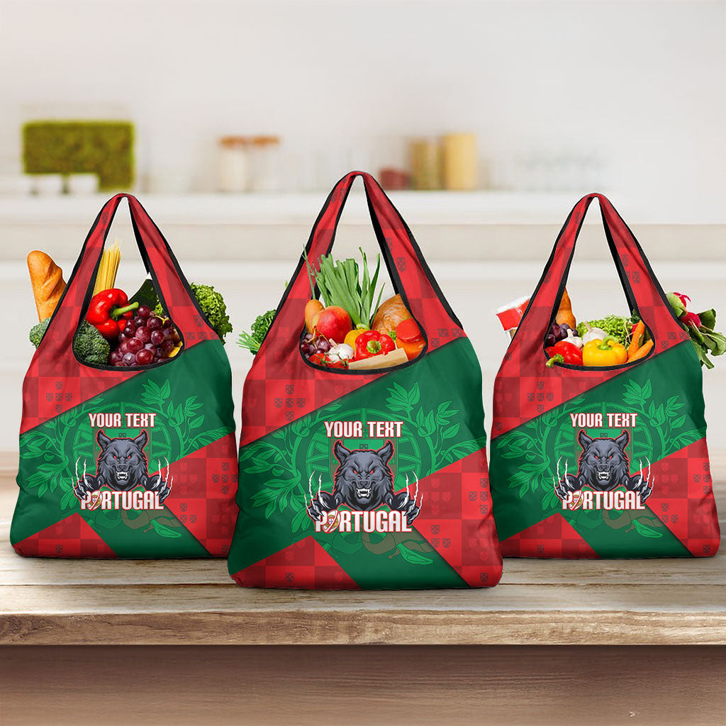 Custom Portugal Rugby 2026 Grocery Bag Os Lobos Wolf Mascot