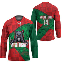 Custom Portugal Rugby 2026 Hockey Jersey Os Lobos Wolf Mascot