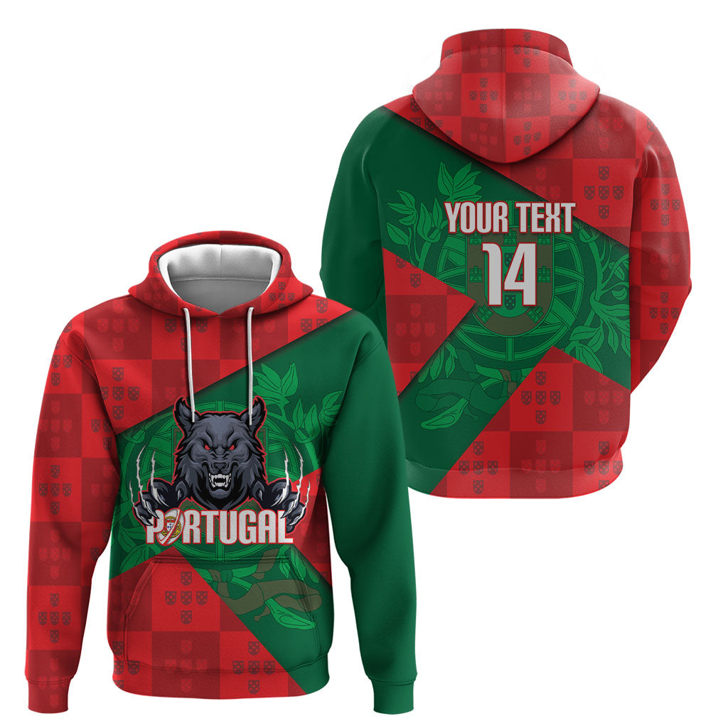 Custom Portugal Rugby 2026 Hoodie Os Lobos Wolf Mascot