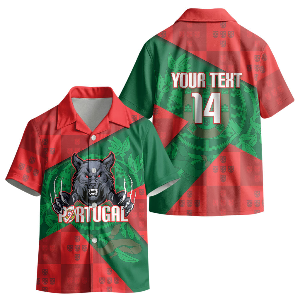 Custom Portugal Rugby 2026 Kid Hawaiian Shirt Os Lobos Wolf Mascot