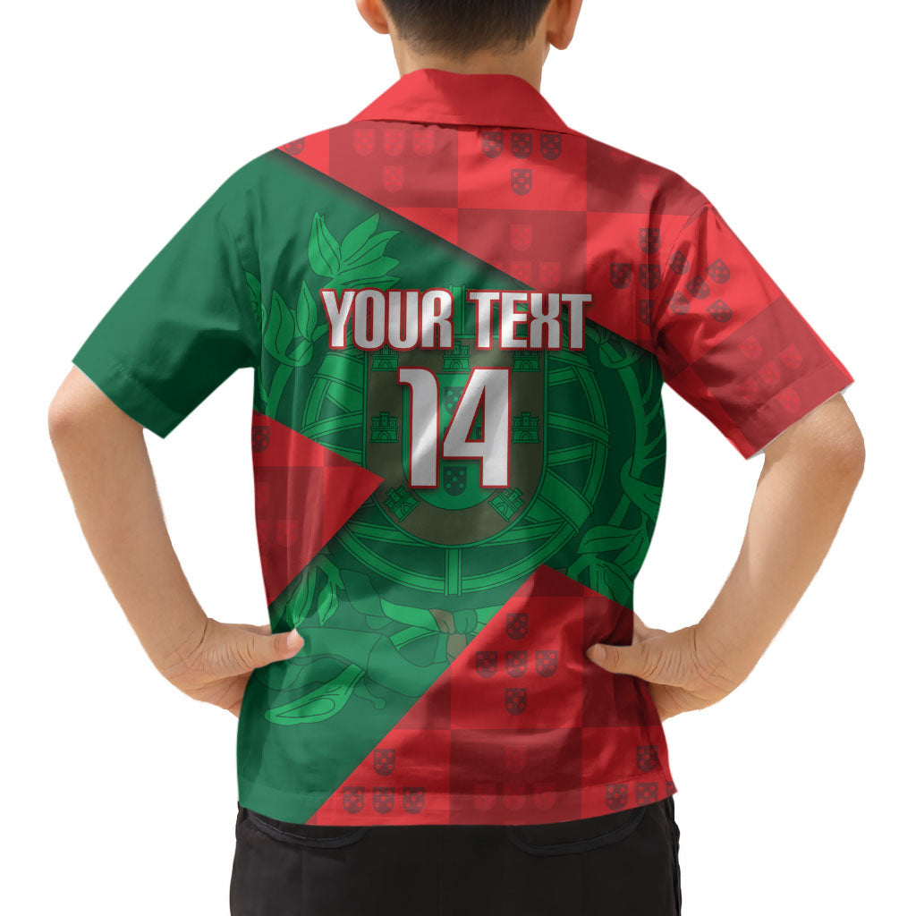 Custom Portugal Rugby 2026 Kid Hawaiian Shirt Os Lobos Wolf Mascot
