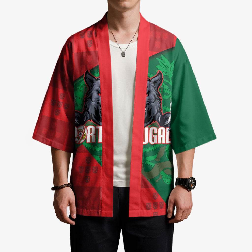 Custom Portugal Rugby 2026 Kimono Os Lobos Wolf Mascot