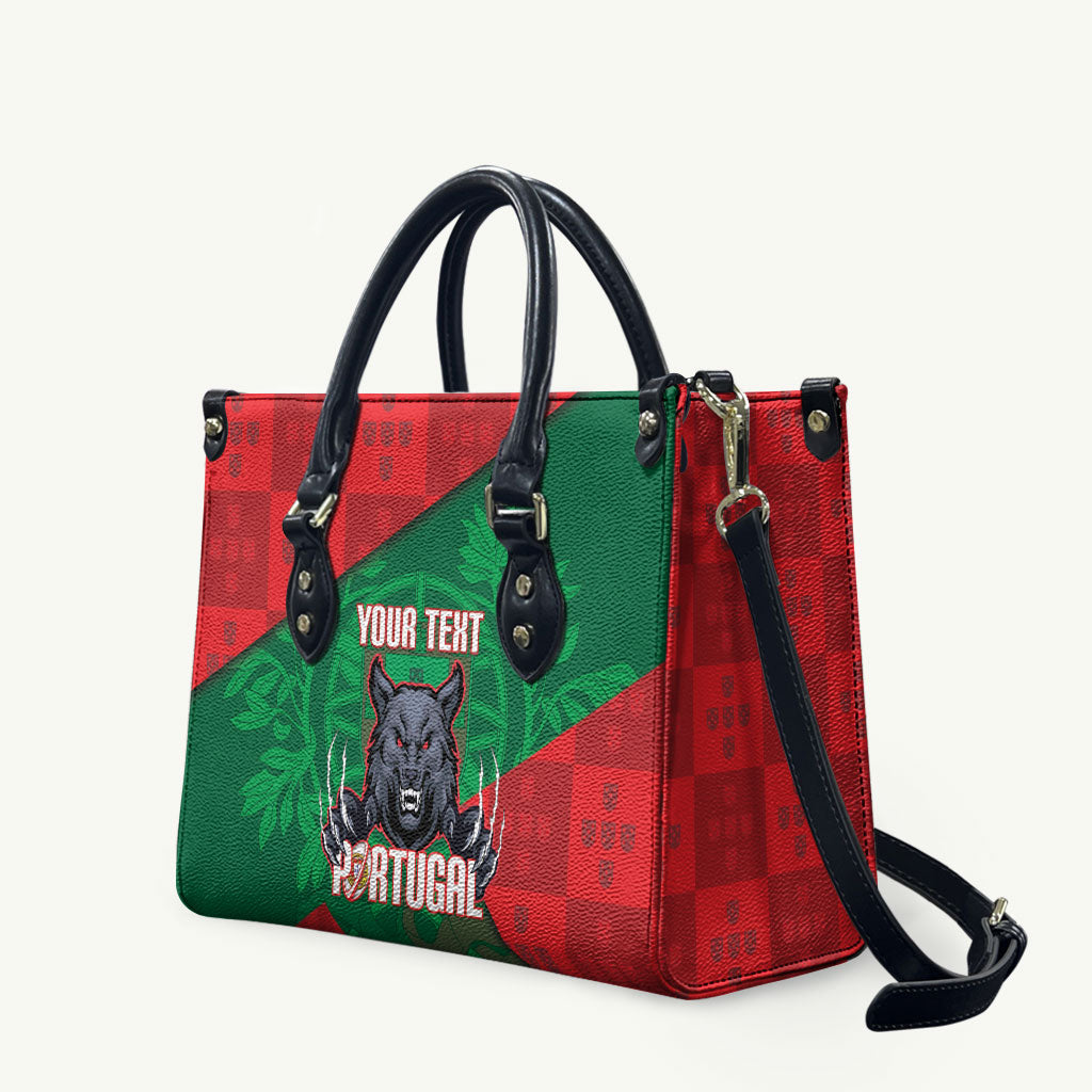 Custom Portugal Rugby 2026 Leather Bag Os Lobos Wolf Mascot