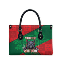 Custom Portugal Rugby 2026 Leather Bag Os Lobos Wolf Mascot