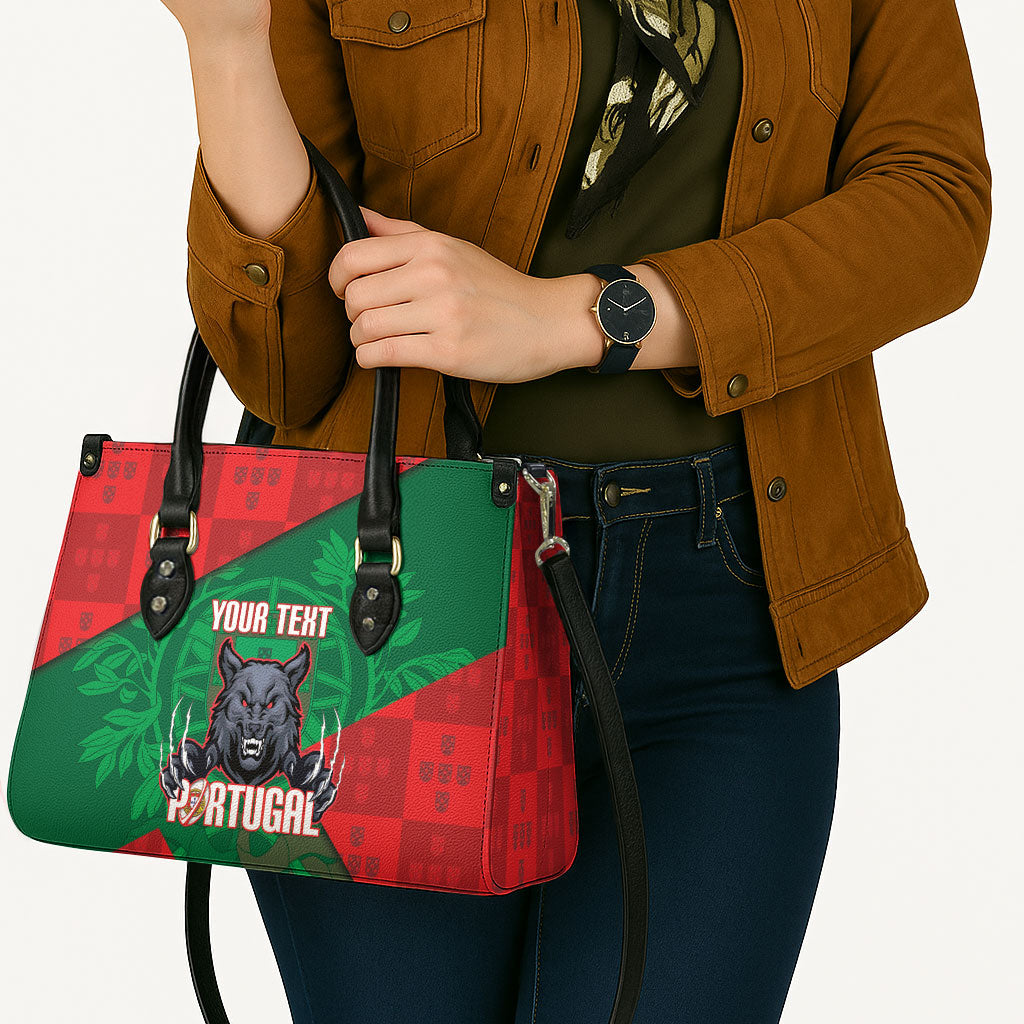 Custom Portugal Rugby 2026 Leather Bag Os Lobos Wolf Mascot