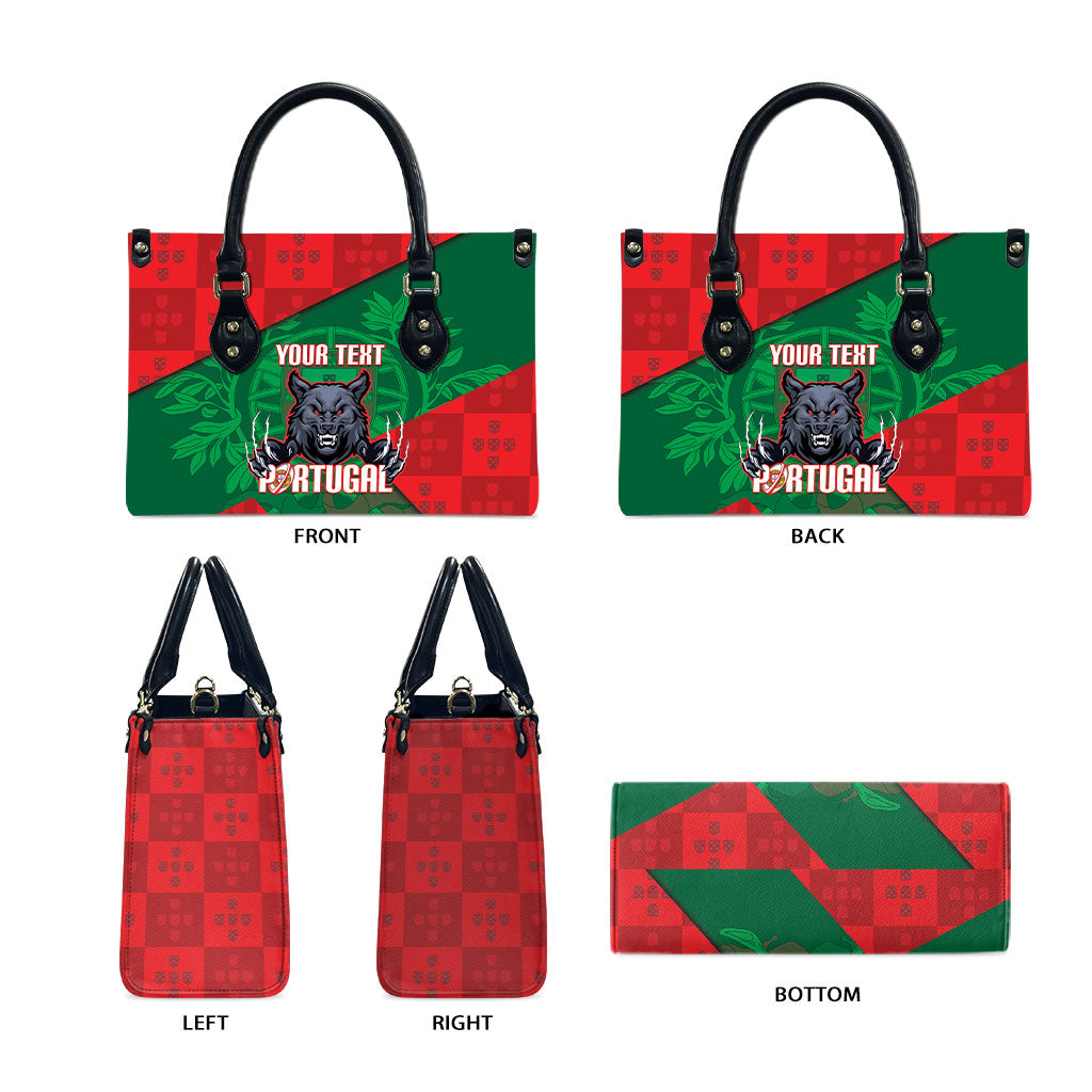 Custom Portugal Rugby 2026 Leather Bag Os Lobos Wolf Mascot