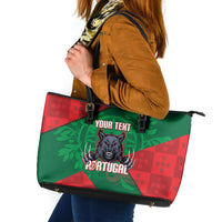 Custom Portugal Rugby 2026 Leather Tote Bag Os Lobos Wolf Mascot