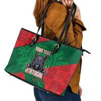 Custom Portugal Rugby 2026 Leather Tote Bag Os Lobos Wolf Mascot