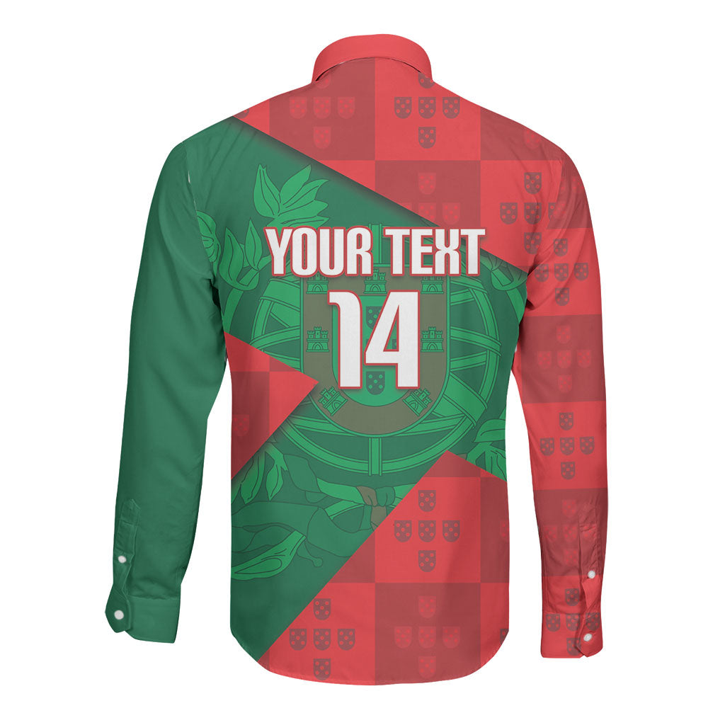 Custom Portugal Rugby 2026 Long Sleeve Button Shirt Os Lobos Wolf Mascot