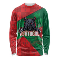Custom Portugal Rugby 2026 Long Sleeve Shirt Os Lobos Wolf Mascot
