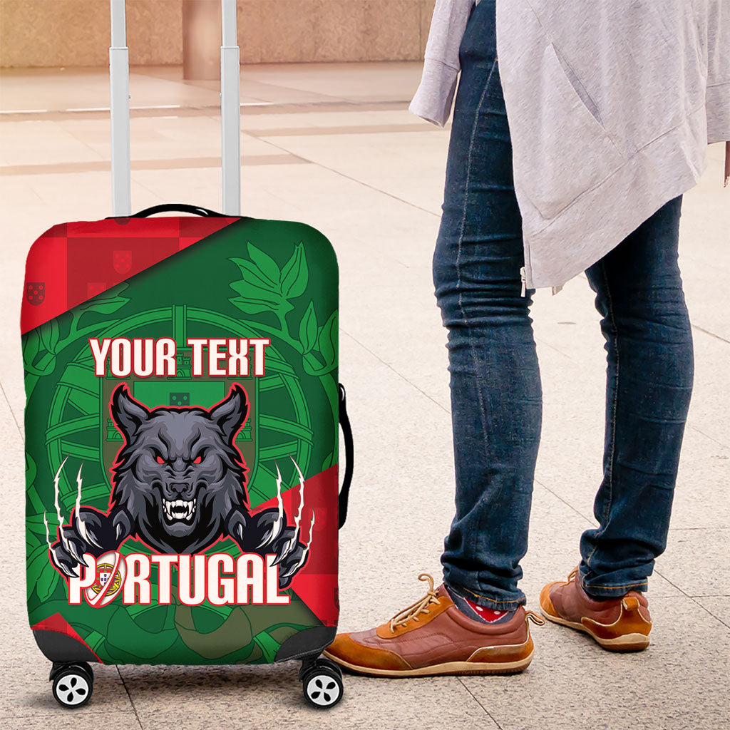 Custom Portugal Rugby 2026 Luggage Cover Os Lobos Wolf Mascot