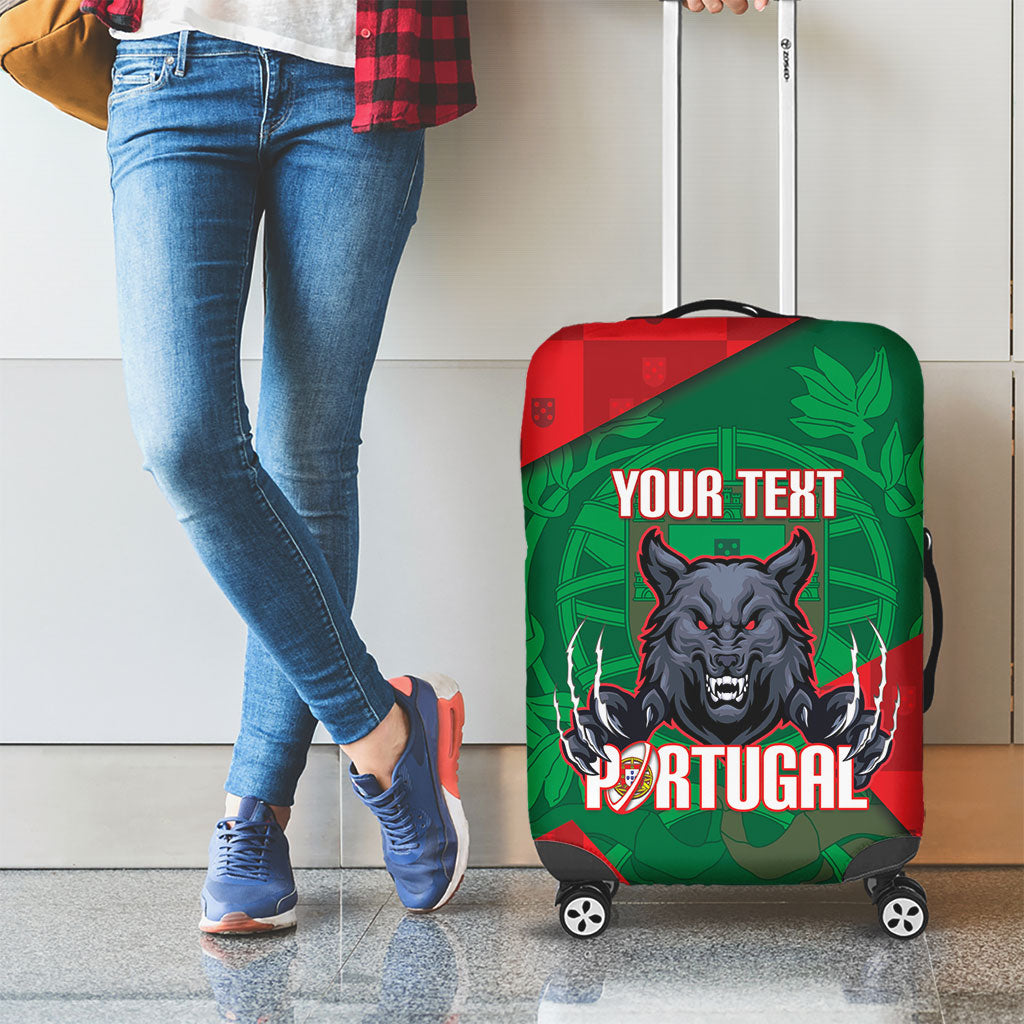 Custom Portugal Rugby 2026 Luggage Cover Os Lobos Wolf Mascot