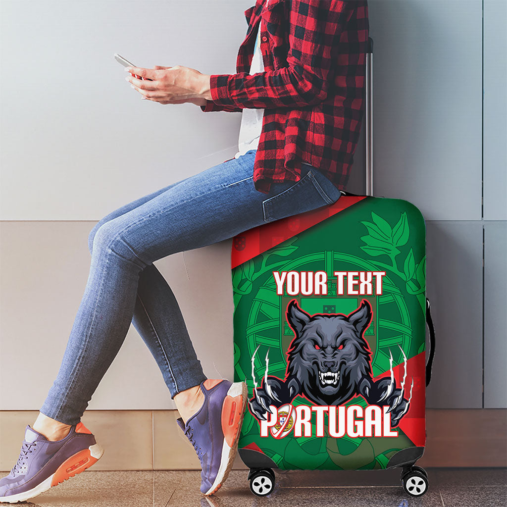 Custom Portugal Rugby 2026 Luggage Cover Os Lobos Wolf Mascot