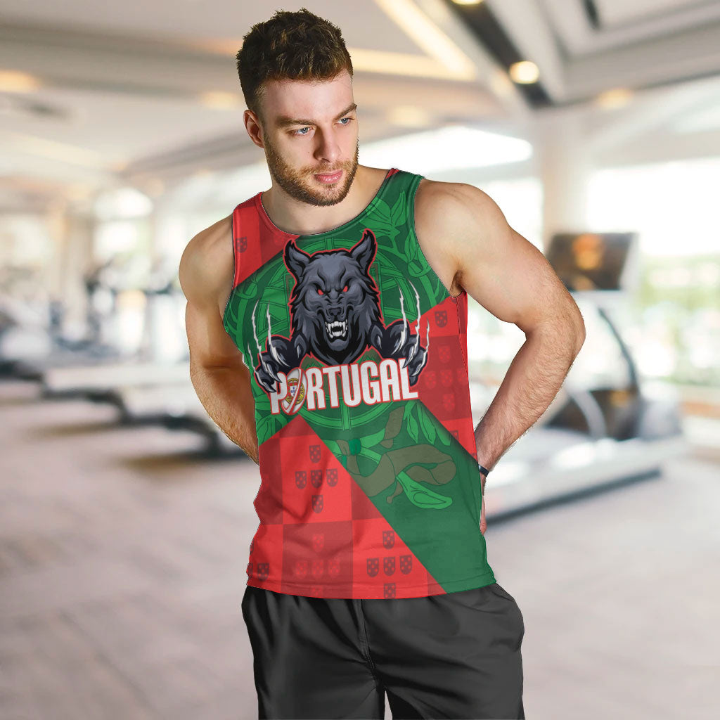 Custom Portugal Rugby 2026 Men Tank Top Os Lobos Wolf Mascot