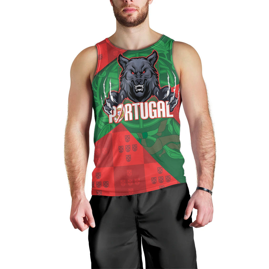 Custom Portugal Rugby 2026 Men Tank Top Os Lobos Wolf Mascot