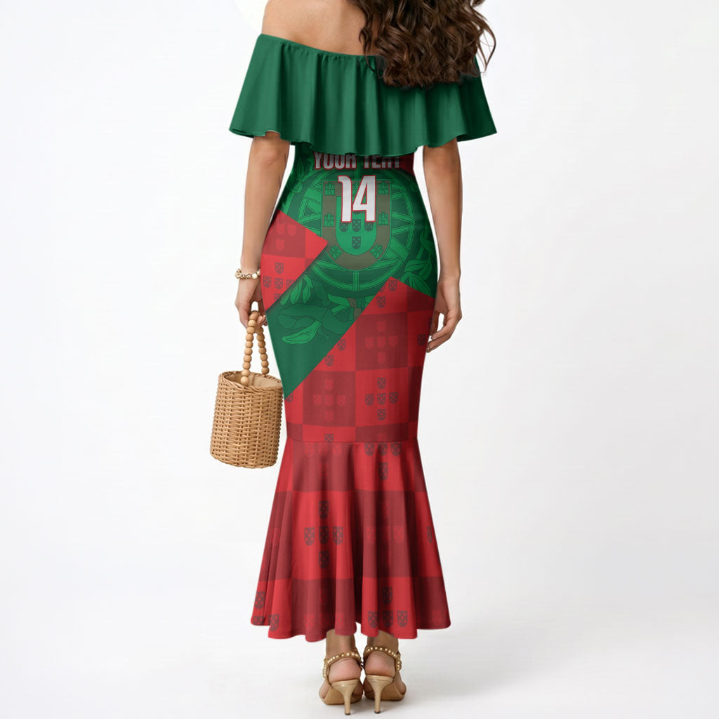 Custom Portugal Rugby 2026 Mermaid Dress Os Lobos Wolf Mascot