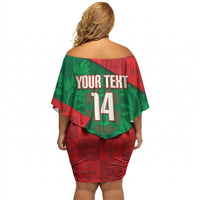 Custom Portugal Rugby 2026 Off Shoulder Short Dress Os Lobos Wolf Mascot
