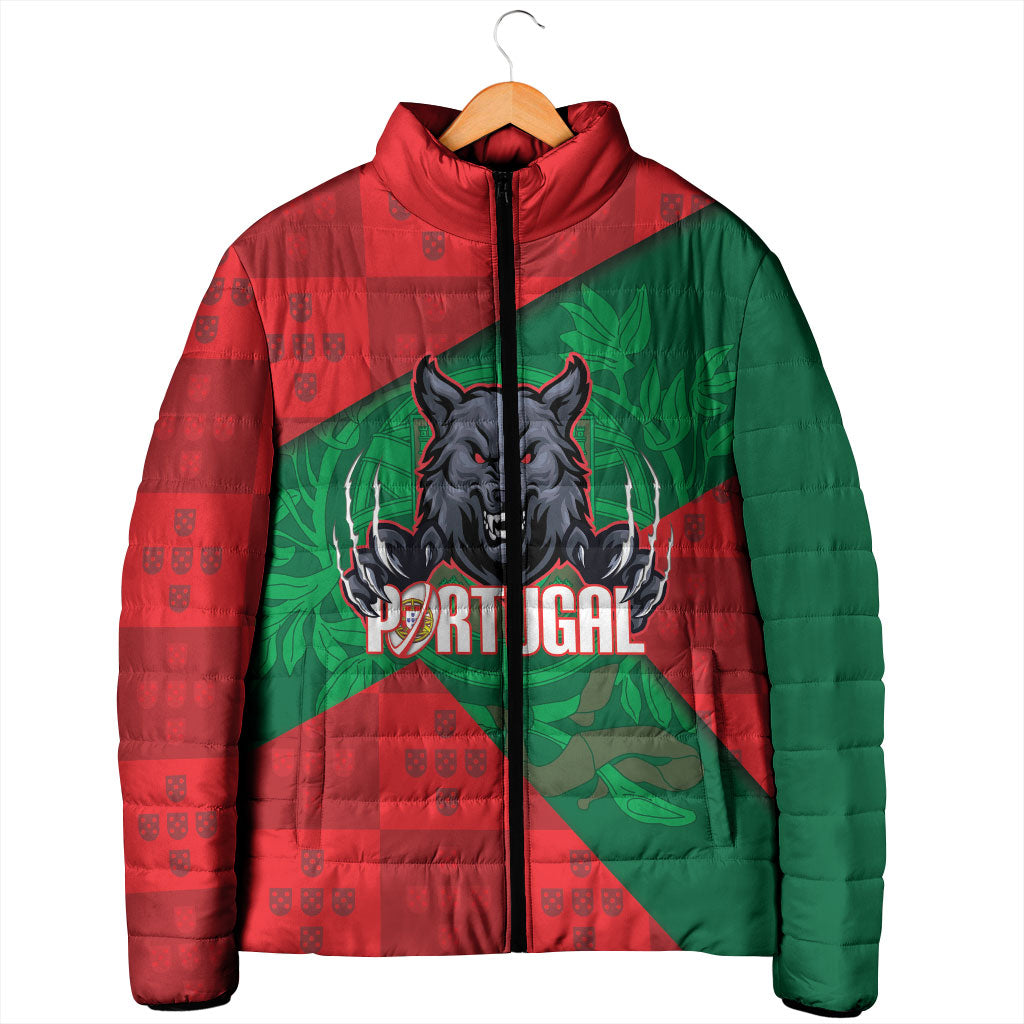 Custom Portugal Rugby 2026 Padded Jacket Os Lobos Wolf Mascot