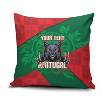 Custom Portugal Rugby 2026 Pillow Cover Os Lobos Wolf Mascot