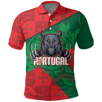Custom Portugal Rugby 2026 Polo Shirt Os Lobos Wolf Mascot