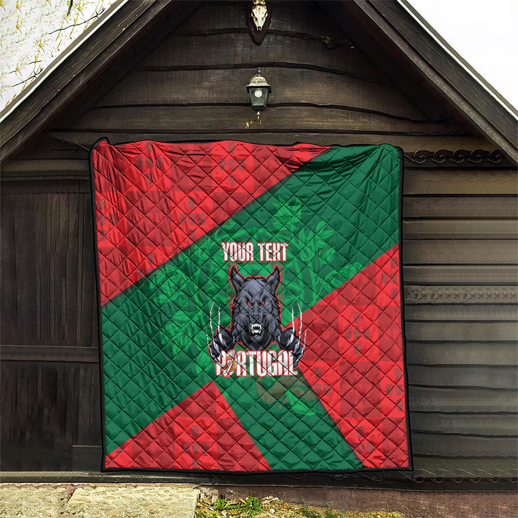 Custom Portugal Rugby 2026 Quilt Os Lobos Wolf Mascot