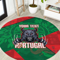 Custom Portugal Rugby 2026 Round Carpet Os Lobos Wolf Mascot
