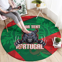 Custom Portugal Rugby 2026 Round Carpet Os Lobos Wolf Mascot