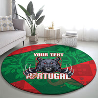 Custom Portugal Rugby 2026 Round Carpet Os Lobos Wolf Mascot