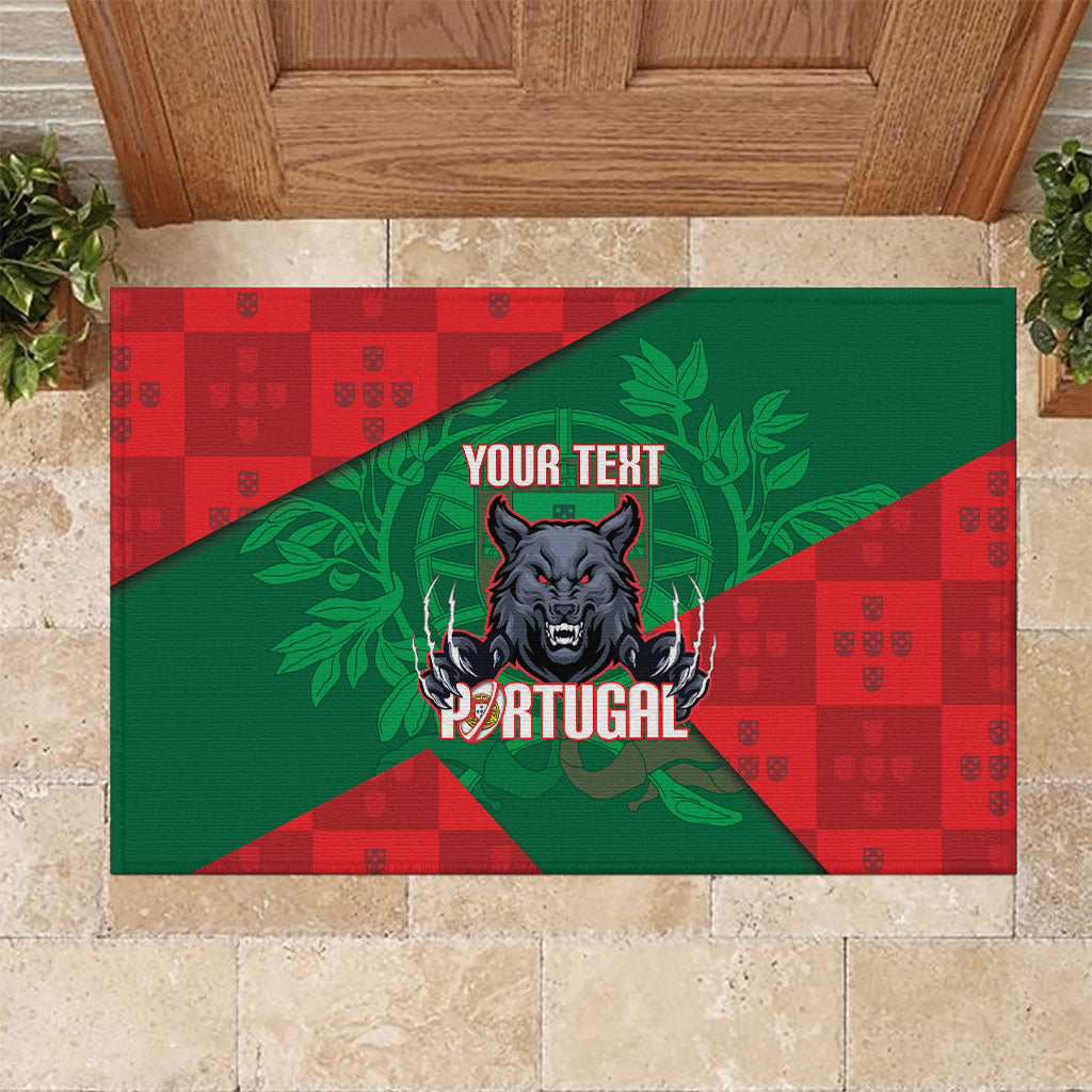 Custom Portugal Rugby 2026 Rubber Doormat Os Lobos Wolf Mascot