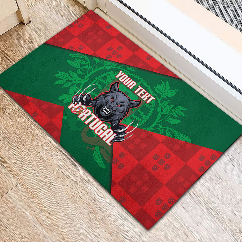 Custom Portugal Rugby 2026 Rubber Doormat Os Lobos Wolf Mascot