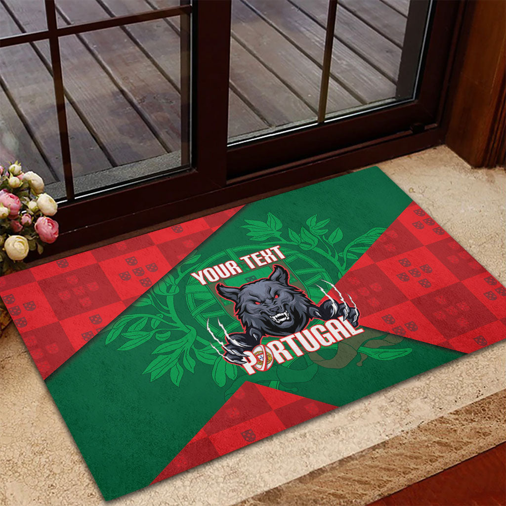 Custom Portugal Rugby 2026 Rubber Doormat Os Lobos Wolf Mascot