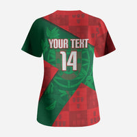 Custom Portugal Rugby 2026 Scrub Top Os Lobos Wolf Mascot