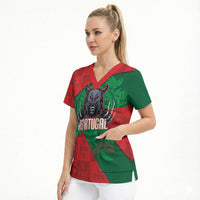 Custom Portugal Rugby 2026 Scrub Top Os Lobos Wolf Mascot