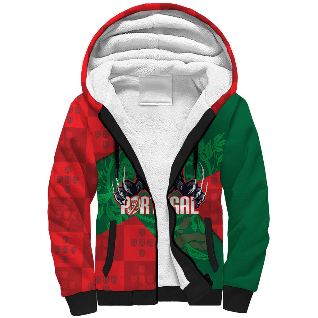 Custom Portugal Rugby 2026 Sherpa Hoodie Os Lobos Wolf Mascot