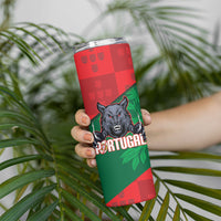 Custom Portugal Rugby 2026 Skinny Tumbler Os Lobos Wolf Mascot