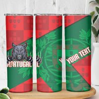 Custom Portugal Rugby 2026 Skinny Tumbler Os Lobos Wolf Mascot
