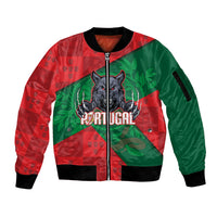 Custom Portugal Rugby 2026 Sleeve Zip Bomber Jacket Os Lobos Wolf Mascot