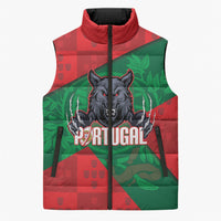 Custom Portugal Rugby 2026 Sleeveless Puffer Jacket Os Lobos Wolf Mascot