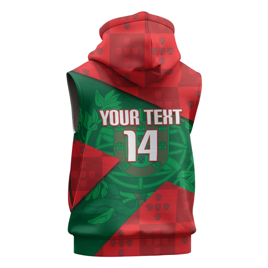 Custom Portugal Rugby 2026 Sleeveless Zip Hoodie Os Lobos Wolf Mascot