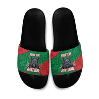 Custom Portugal Rugby 2026 Slide Sandals Os Lobos Wolf Mascot
