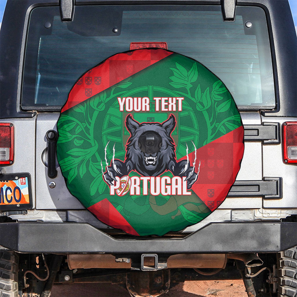Custom Portugal Rugby 2026 Spare Tire Cover Os Lobos Wolf Mascot