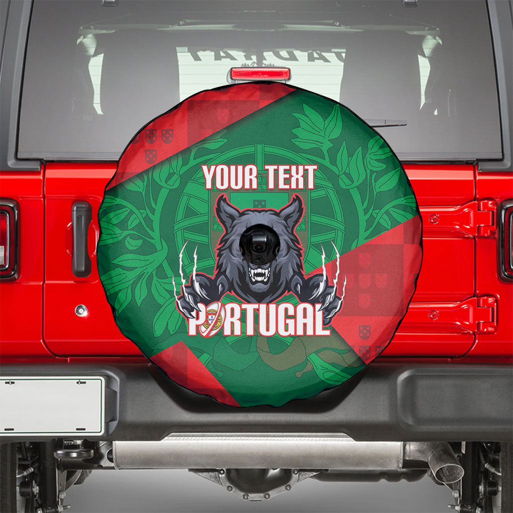 Custom Portugal Rugby 2026 Spare Tire Cover Os Lobos Wolf Mascot