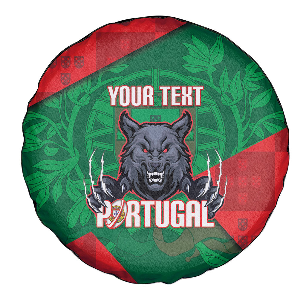 Custom Portugal Rugby 2026 Spare Tire Cover Os Lobos Wolf Mascot
