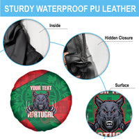 Custom Portugal Rugby 2026 Spare Tire Cover Os Lobos Wolf Mascot