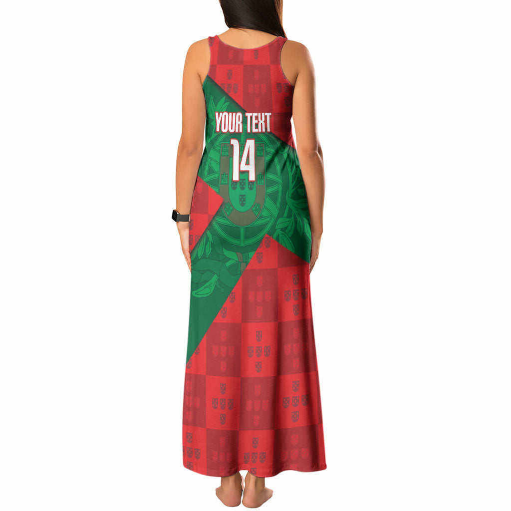 Custom Portugal Rugby 2026 Tank Maxi Dress Os Lobos Wolf Mascot