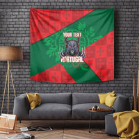 Custom Portugal Rugby 2026 Tapestry Os Lobos Wolf Mascot